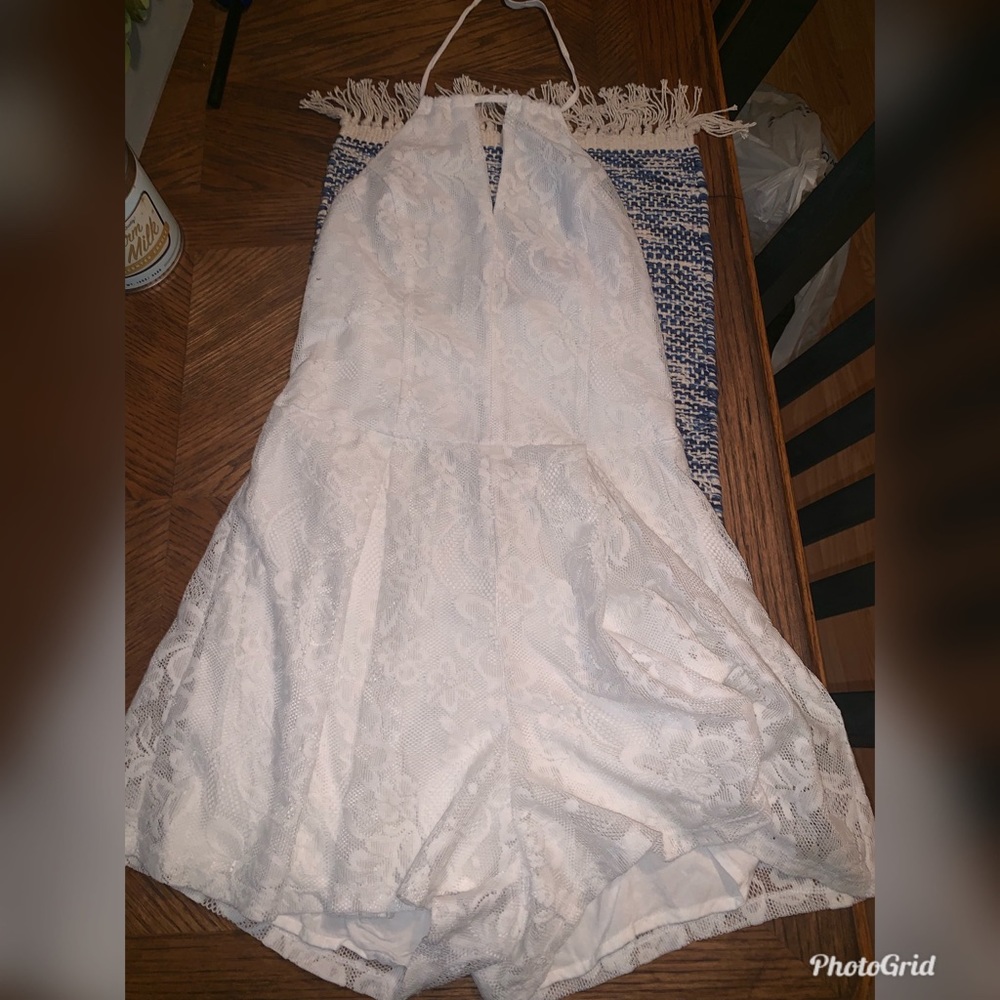White Hollister Halter Top Romper XS